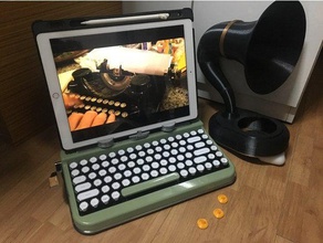 fente extender penna clavier de la tablette rétro le stand machine à écrire 3d print model - Mito3D