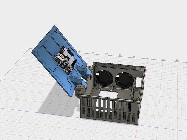 doble ventilador enclusure La impresión en 3d la rumba caso 3D print model - Mito3D