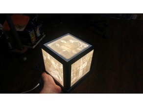 sturdy lithophane box decor lamp cube light 3d print model - Mito3D