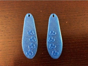 trapezoid scribble earrings earring 3d print model - Mito3D