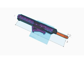 caliburn extended barrel shroud sport & im freien Fass nerf remzak 3d print model - Mito3D