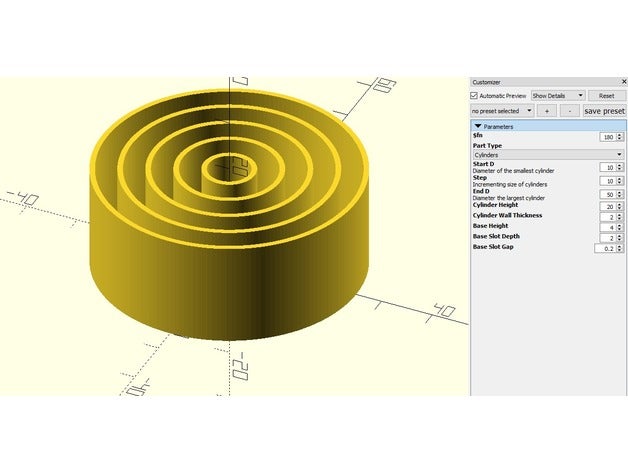 cerchi concentrici di calibrazione Stampa 3d prove 3D print model - Mito3D