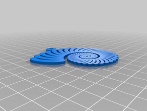 sea shell-Muster keychain dicker ring Schlüsselanhänger fraktal shell 3d print model - Mito3D