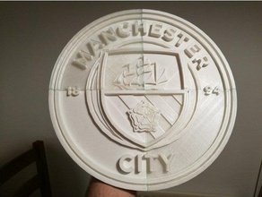 manchester city fc logo 298x298x15mm +split files signs & logos football man soccer 3d print model - Mito3D