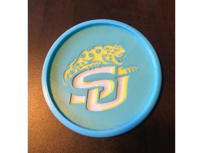 southern university jaguars coaster signs & logos college drink 3d print model - Mito3D