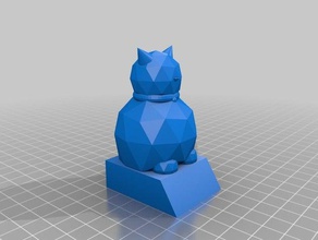 gatto monumento animali cat il poligonale sculture 3d print model - Mito3D