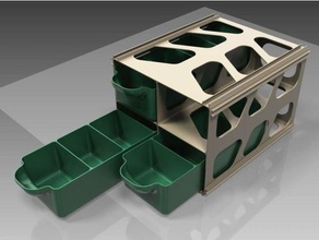 econômica modular gaveta do armário recipientes a caixa gabinete de armazenamento 3d print model - Mito3D