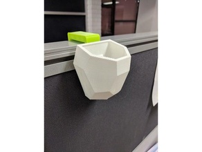 hook planter office dividers low poly plant pot 3d print model - Mito3D