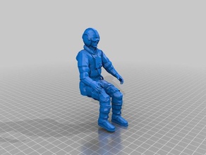 sw rebel pilot seated xwing model 3d printing 3d print model - Mito3D