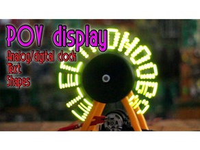 arduino pov dsiplay diy analógico caso relógio exibição texto escrever 3d print model - Mito3D