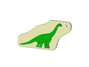 brontosaurus keyring signs & logos 3d print model - Mito3D