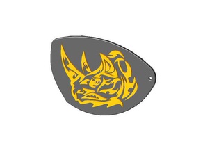 rhino keyring signs & logos 3d print model - Mito3D