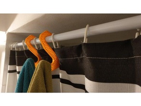 einfache Handtuchhaken mit Dusche Vorhang rod Bad Bad-Accessoires hanger Aufhänger Handtuch Haken 3d print model - Mito3D