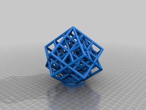 my customized lattice cube torture test math art 3d print model - Mito3D