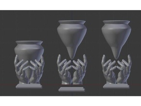 hand holding cup split cleanup sculptures 3d print model - Mito3D