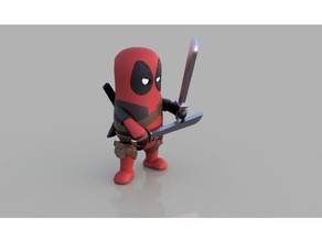 mini deadpool toys & games figurines marvel merc miniature toyz wekster 3d print model - Mito3D
