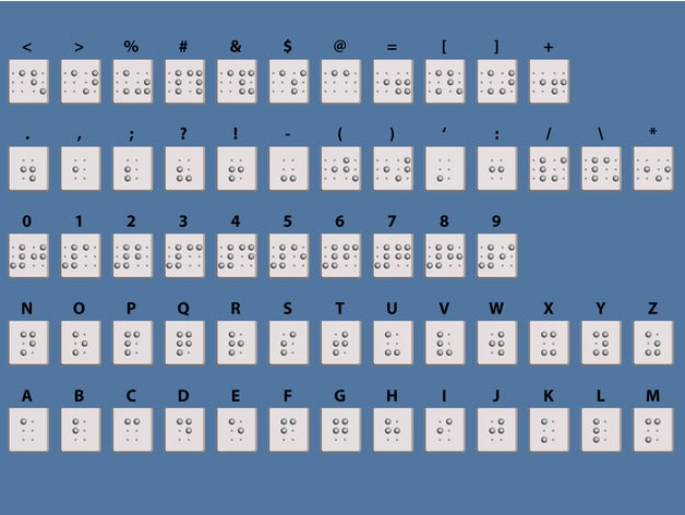 braille-Tastatur umfasst Tasten computer braille-Schrift braille-Schlüssel-Abdeckung 3D print model - Mito3D
