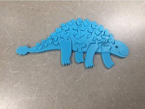 dino quebra-cabeças dinossauros triceratops 3d print model - Mito3D