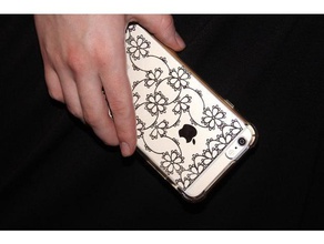 tatted lace iphone plus back skin mobile phone card insert flat pack gift mailing 6 7 8 case mothers day tatting 3d print model - Mito3D