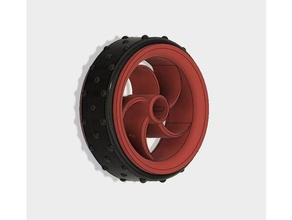 wheel + 3 tyres r c vehicles filament flexible model ninjaflex tyre wheeled vehicle 3d print model - Mito3D
