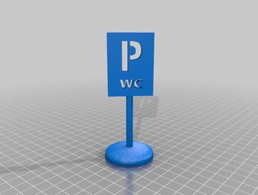 p wc signs & logos desktop stand 3d print model - Mito3D