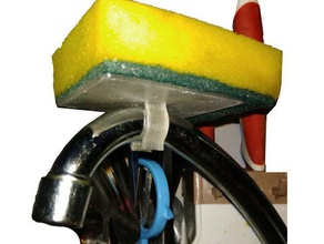clip faucet sponge platform 18mm diameter kitchen & dining petg holder 3d print model - Mito3D