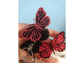 articulada borboleta monarca chaveiro chaveiros 3d print model - Mito3D