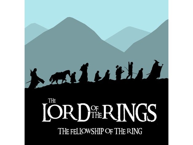 lotr silhouette stand 3d printing frodo gandalf lord rings 3D print model - Mito3D