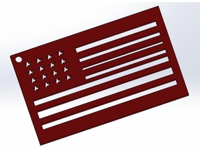 american flag keychain art america 3d print model - Mito3D