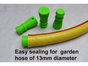 easy sealing garden hose 13mm diameter outdoor & 3d print model - Mito3D