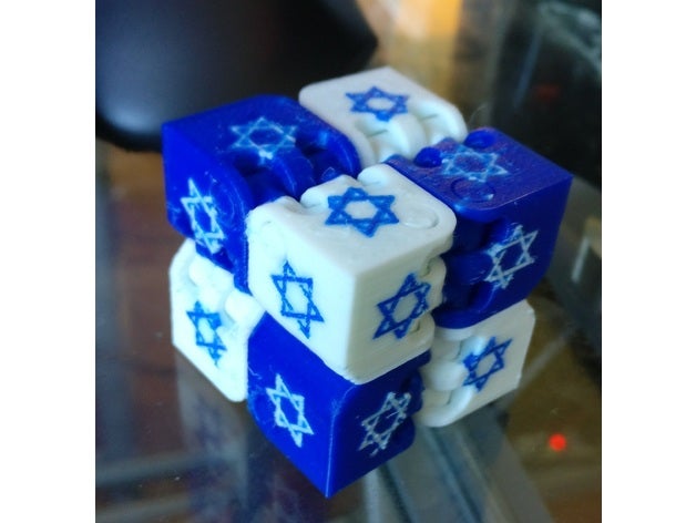 estrela de davi em 2 cores fidget cubo mecânico brinquedos cor judeu 3D print model - Mito3D