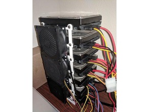 modular hdd rack stackable 35 hard drive bracket 80 mm fan mount electronics 80mm mounting stack 3d print model - Mito3D