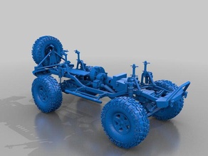 scx10 chassis r c vehicles axial crawler frame skid tire wheel 3d print model - Mito3D