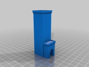 turm mit mauerstruktur edifici e strutture su misura 3d print model - Mito3D