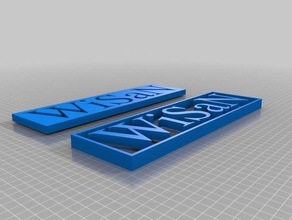 wisan très simple plaque de nom les signes et logos personnalisé 3d print model - Mito3D