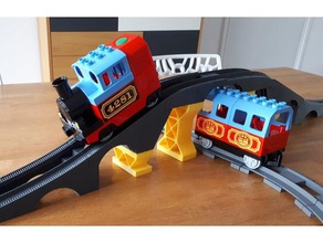 lego duplo train bridge playsets truss compatible tracks track 3d print model - Mito3D