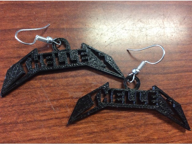 shelley metallica earrings signs & logos 3D print model - Mito3D