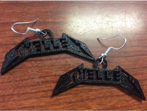 shelley metallica earrings signs & logos 3d print model - Mito3D
