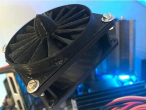 jet engine style 80mm fan cover computer grill cooling gaming pc turbine 3d print model - Mito3D