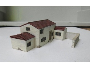 mediterranean style house buildings & structures italian miniature scenery model railroad railway wargame wargaming 3d print model - Mito3D