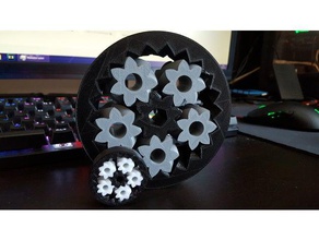 planetary gear keychain half gears art 3d print model - Mito3D
