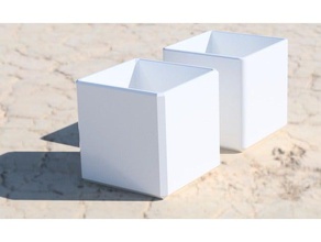 small cube planters 7cm decor flowers planter 3d print model - Mito3D