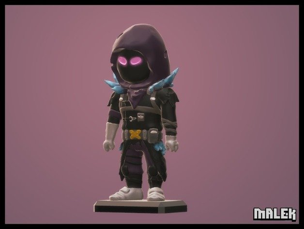 fortnite raven mini figura criaturas cabeça grande corvo a battle royal modelos lendário miniatura rabe escultura jogo de vídeo 3D print model - Mito3D