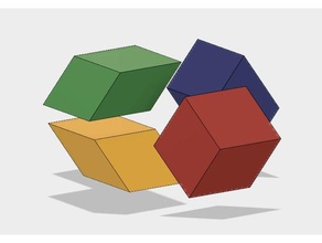 ouro rhombohedra agudo, obtuso, razão de dodecaedro rhombic triacontahedron arte da matemática 3d print model - Mito3D