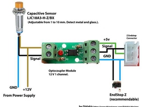 diagrama do sensor capacitivo isolador óptico módulo Impressora 3d acessórios 3d print model - Mito3D