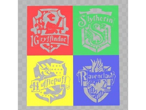 harry potter stencil a tema La stampa 3d gryffindor di hogwarts hufflepuff lumos ravenclaw slytherin 3d print model - Mito3D