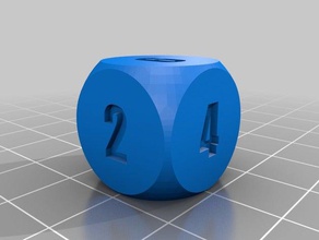 d6 simple rounded dice - number pips prototypes toys & games 3d print model - Mito3D