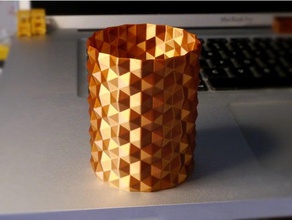 hex surface vase spiral print decor faceted hexagon honeycomb printing 3d print model - Mito3D