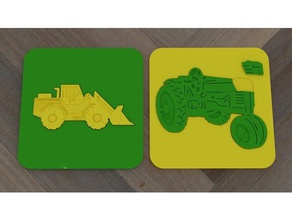 puzzle frontloader tractor niños juegos y juguetes la diversión los cargador de juguete el 3d print model - Mito3D
