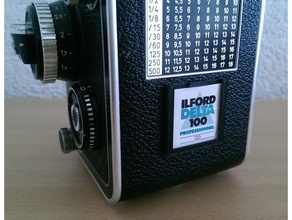 120 rolo de filme rótulo da caixa titular câmera 3d print model - Mito3D